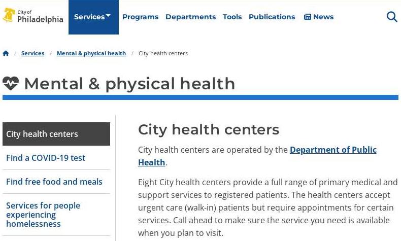 City of Philadelphia Department of Health - Health Center 6
